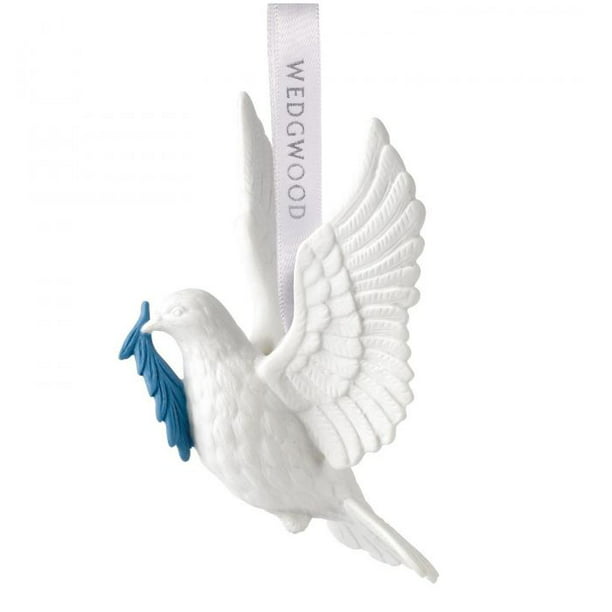 Wedgwood 2018 Annual Holiday Ornament Figural Dove White and Blue WWRD 40032831 